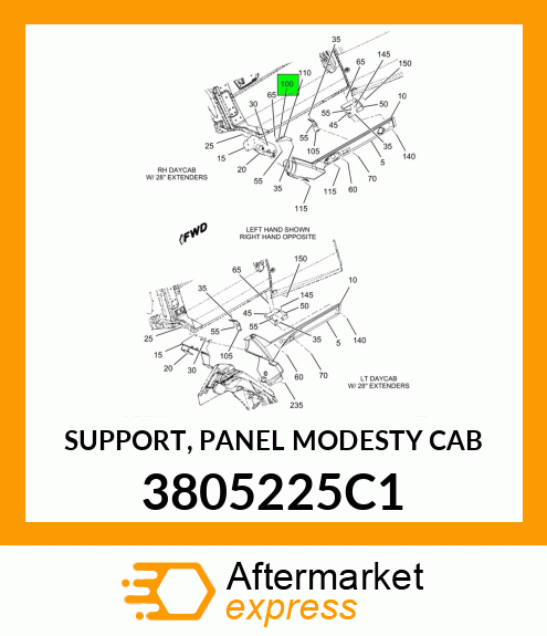 SUPPORT, PANEL MODESTY CAB 3805225C1