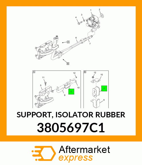 SUPPORT, ISOLATOR RUBBER 3805697C1