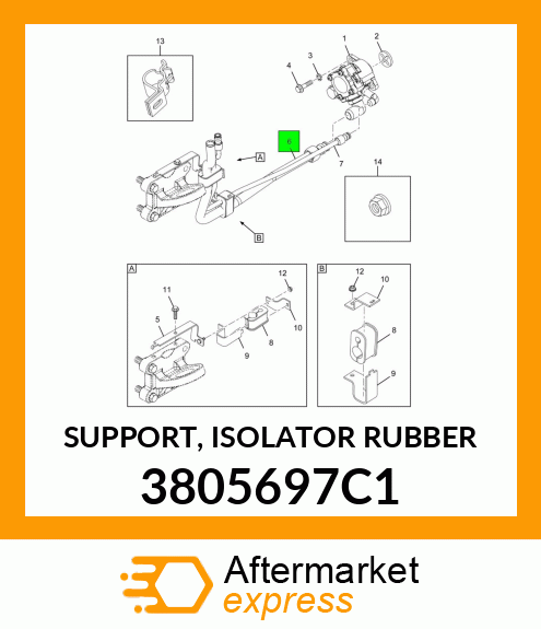 SUPPORT, ISOLATOR RUBBER 3805697C1