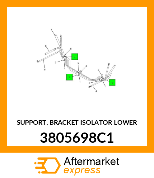 SUPPORT, BRACKET ISOLATOR LOWER 3805698C1