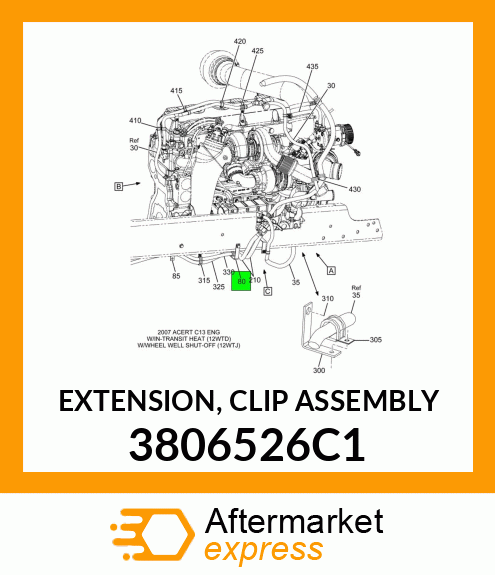 EXTENSION, CLIP ASSEMBLY 3806526C1