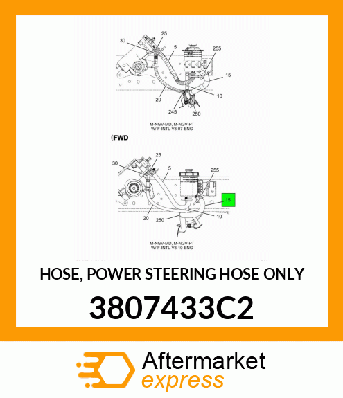 HOSE, POWER STEERING HOSE ONLY 3807433C2