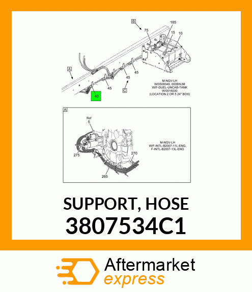 SUPPORT, HOSE 3807534C1