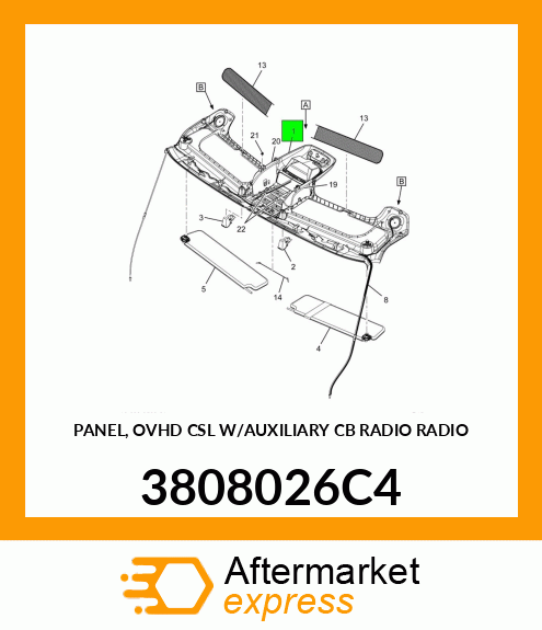 PANEL, OVHD CSL W/AUXILIARY CB RADIO RADIO 3808026C4