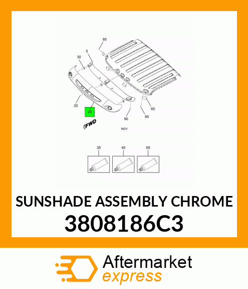 SUNSHADE ASSEMBLY CHROME 3808186C3