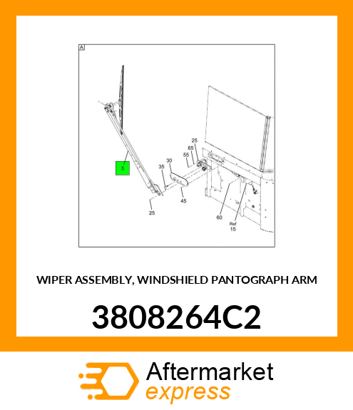 WIPER ASSEMBLY, WINDSHIELD PANTOGRAPH ARM 3808264C2