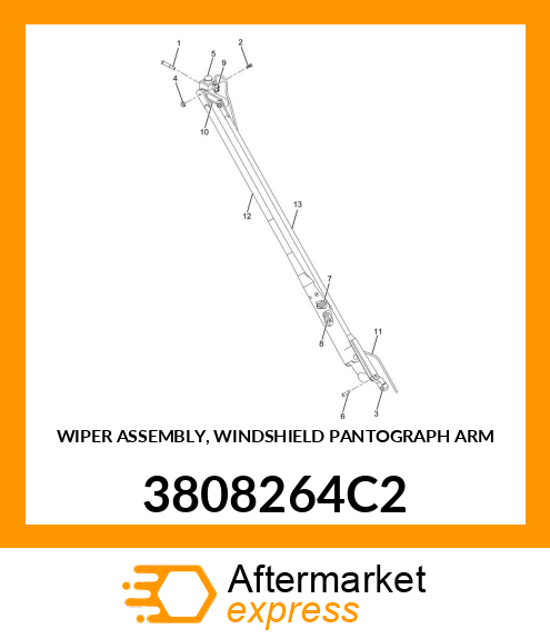 WIPER ASSEMBLY, WINDSHIELD PANTOGRAPH ARM 3808264C2