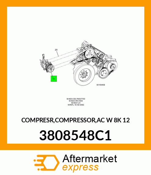 COMPRESR,COMPRESSOR,AC W 8K 12 3808548C1