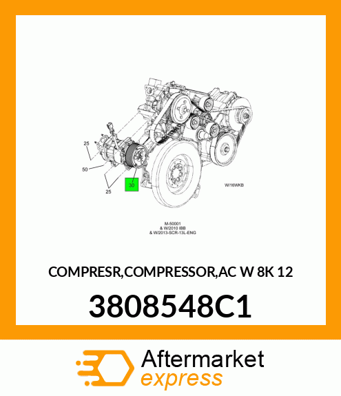 COMPRESR,COMPRESSOR,AC W 8K 12 3808548C1