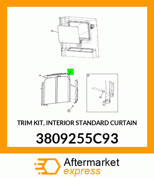 TRIM KIT, INTERIOR STANDARD CURTAIN 3809255C93