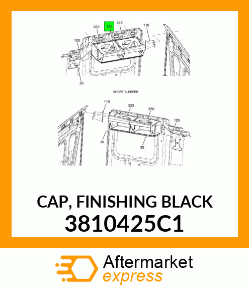 CAP, FINISHING BLACK 3810425C1