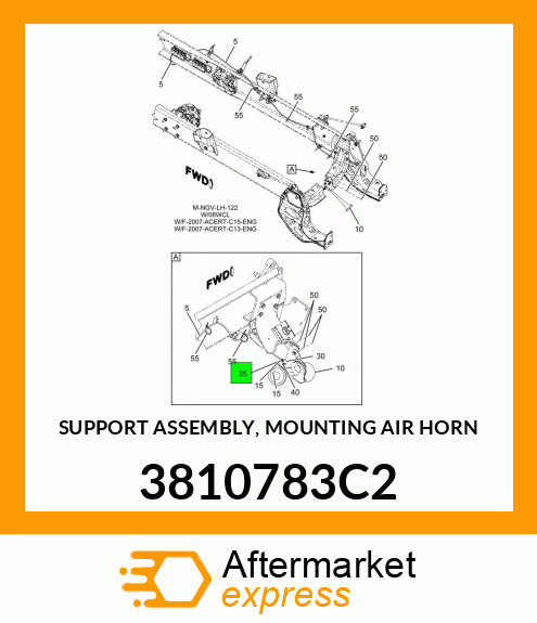 SUPPORT ASSEMBLY, MOUNTING AIR HORN 3810783C2