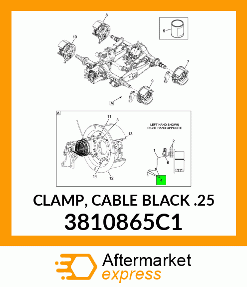 CLAMP, CABLE BLACK .25" 3810865C1