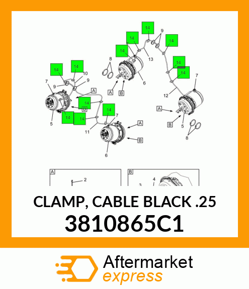 CLAMP, CABLE BLACK .25" 3810865C1