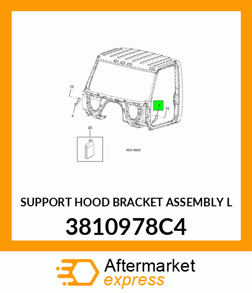 SUPPORT HOOD BRACKET ASSEMBLY L 3810978C4