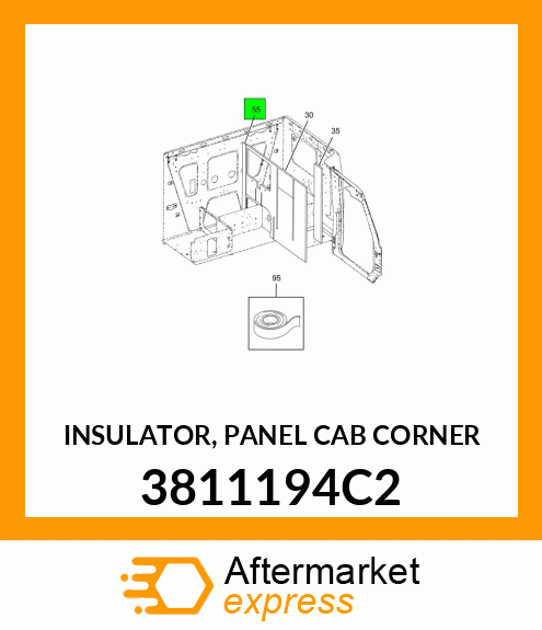 INSULATOR, PANEL CAB CORNER 3811194C2