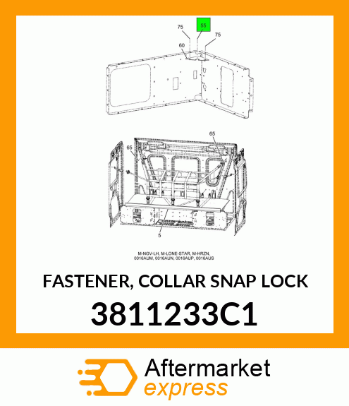 FASTENER, COLLAR SNAP LOCK 3811233C1