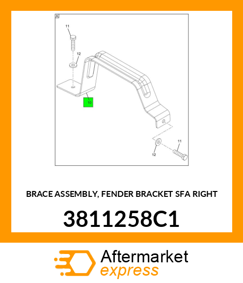 BRACE ASSEMBLY, FENDER BRACKET SFA RIGHT 3811258C1