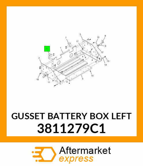 GUSSET BATTERY BOX LEFT 3811279C1