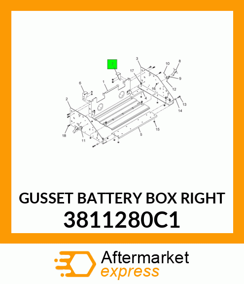 GUSSET BATTERY BOX RIGHT 3811280C1