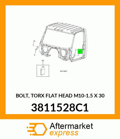 BOLT, TORX FLAT HEAD M10-1.5 X 30 3811528C1