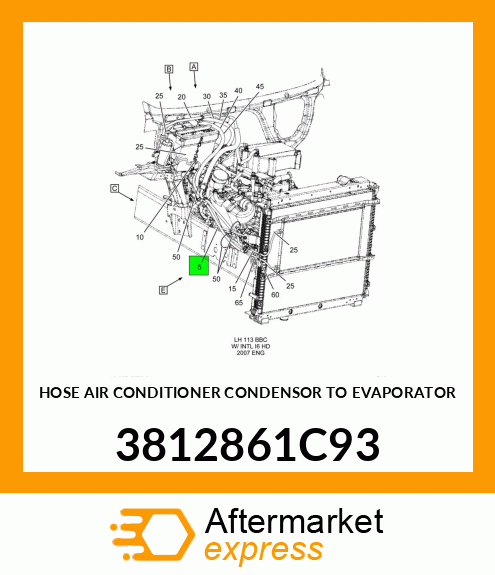 HOSE AIR CONDITIONER CONDENSOR TO EVAPORATOR 3812861C93