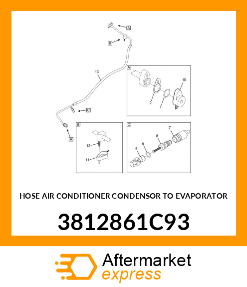 HOSE AIR CONDITIONER CONDENSOR TO EVAPORATOR 3812861C93