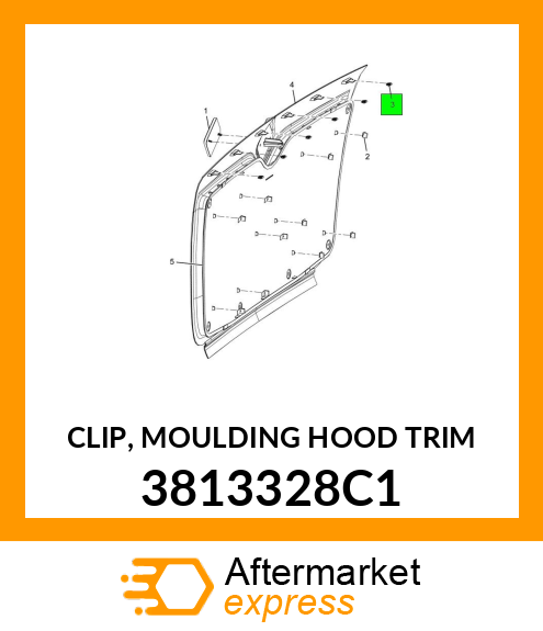 CLIP, MOULDING HOOD TRIM 3813328C1