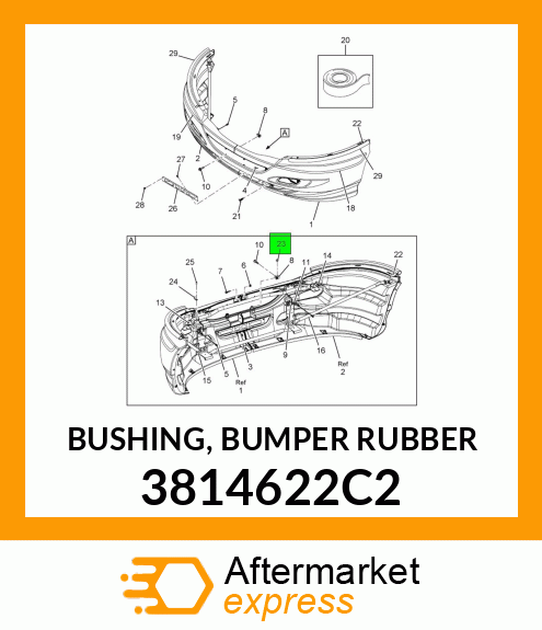 BUSHING, BUMPER RUBBER 3814622C2