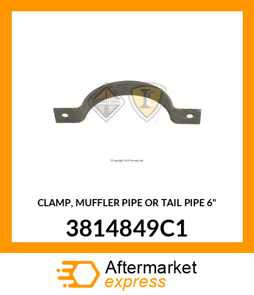 CLAMP, MUFFLER PIPE OR TAIL PIPE 6" 3814849C1