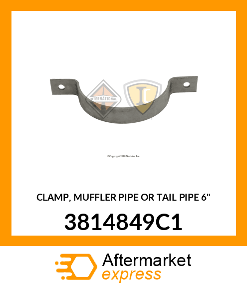 CLAMP, MUFFLER PIPE OR TAIL PIPE 6" 3814849C1