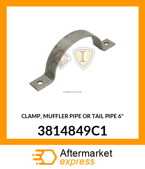 CLAMP, MUFFLER PIPE OR TAIL PIPE 6" 3814849C1