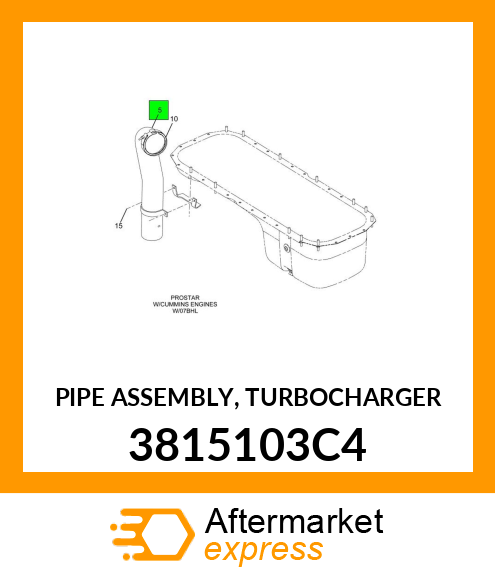 PIPE ASSEMBLY, TURBOCHARGER 3815103C4