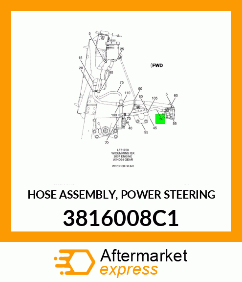 HOSE ASSEMBLY, POWER STEERING 3816008C1