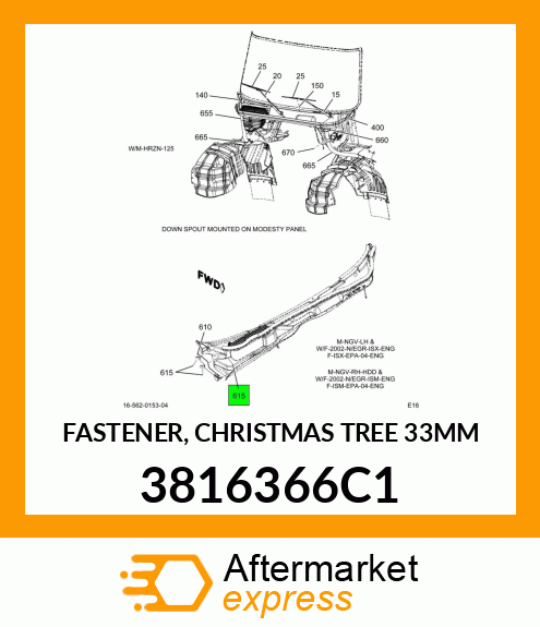 FASTENER, CHRISTMAS TREE 33MM 3816366C1
