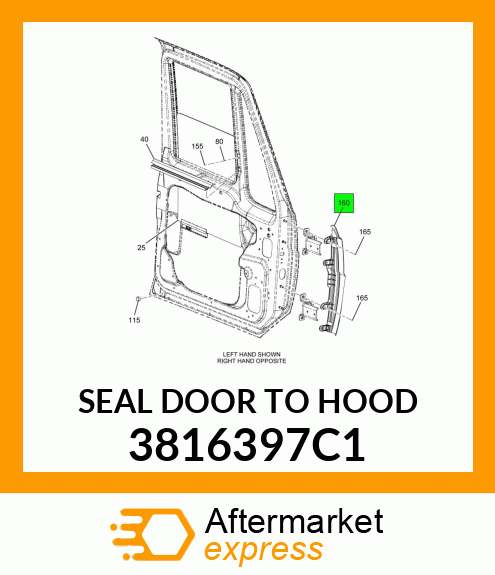SEAL DOOR TO HOOD 3816397C1