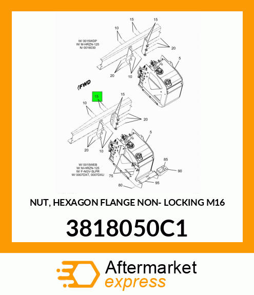 NUT, HEXAGON FLANGE NON- LOCKING M16 3818050C1
