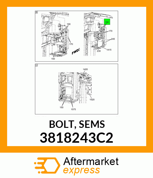 BOLT, SEMS 3818243C2