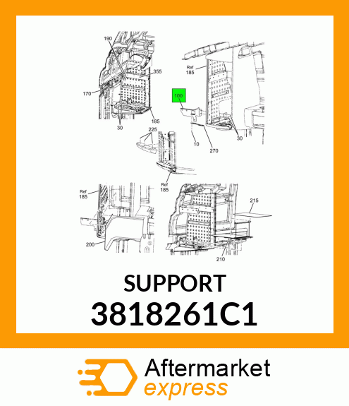 SUPPORT ASSEMBLY, TOWER CABINET RIGHT HAND 3818261C1