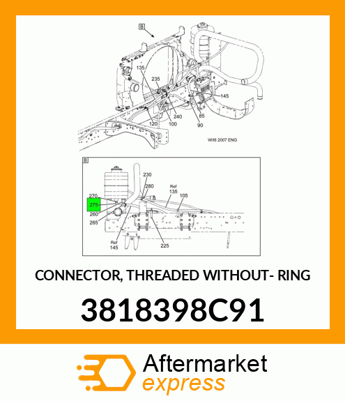 CONNECTOR, THREADED WITHOUT- RING 3818398C91