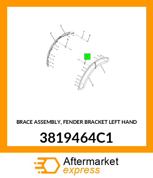 BRACE ASSEMBLY, FENDER BRACKET LEFT HAND 3819464C1