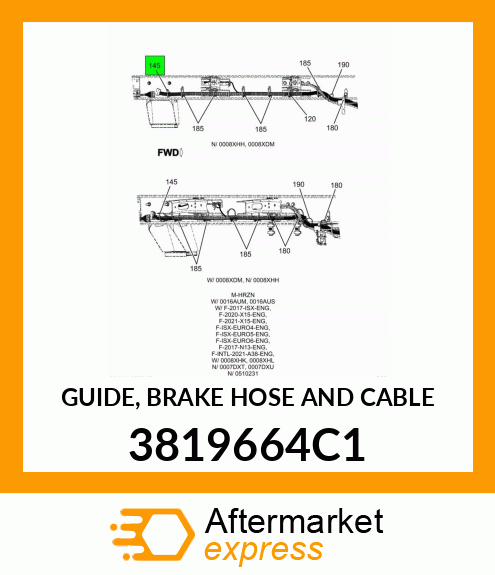 GUIDE, BRAKE HOSE AND CABLE 3819664C1