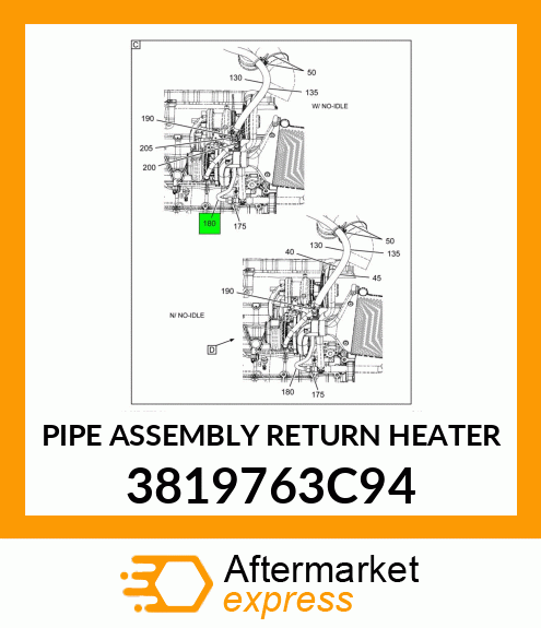 PIPE ASSEMBLY RETURN HEATER 3819763C94