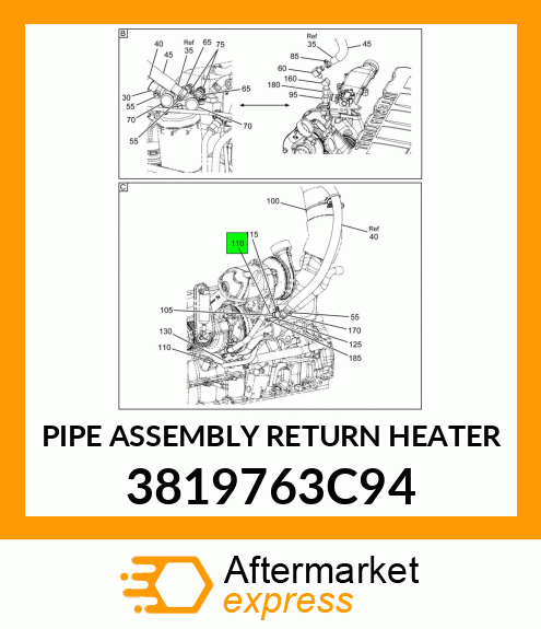 PIPE ASSEMBLY RETURN HEATER 3819763C94