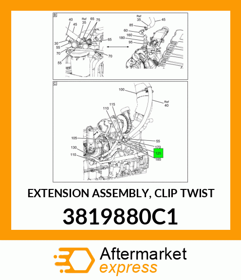 EXTENSION ASSEMBLY, CLIP TWIST 3819880C1