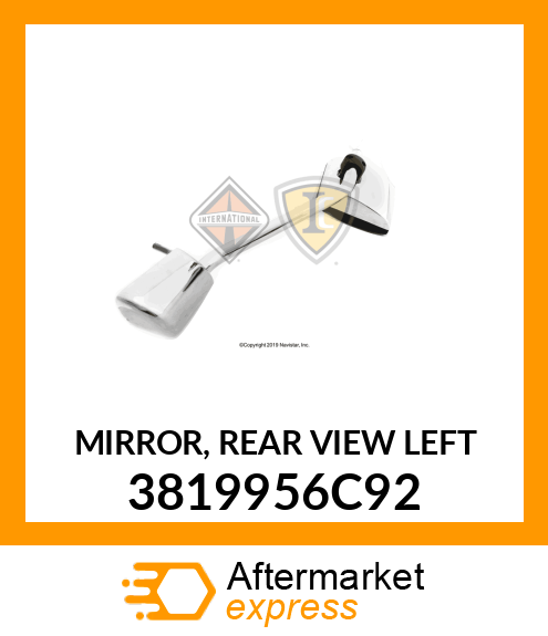 MIRROR, REAR VIEW LEFT 3819956C92