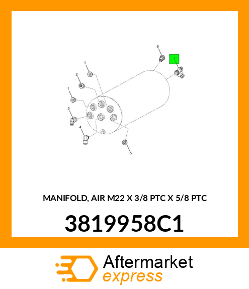 MANIFOLD, AIR M22 X 3/8 PTC X 5/8 PTC 3819958C1