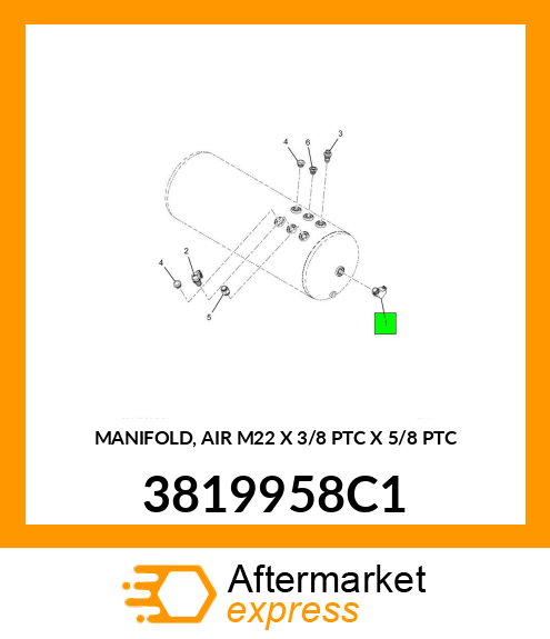 MANIFOLD, AIR M22 X 3/8 PTC X 5/8 PTC 3819958C1