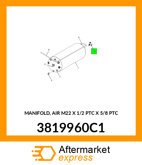 MANIFOLD, AIR M22 X 1/2 PTC X 5/8 PTC 3819960C1