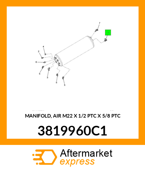 MANIFOLD, AIR M22 X 1/2 PTC X 5/8 PTC 3819960C1